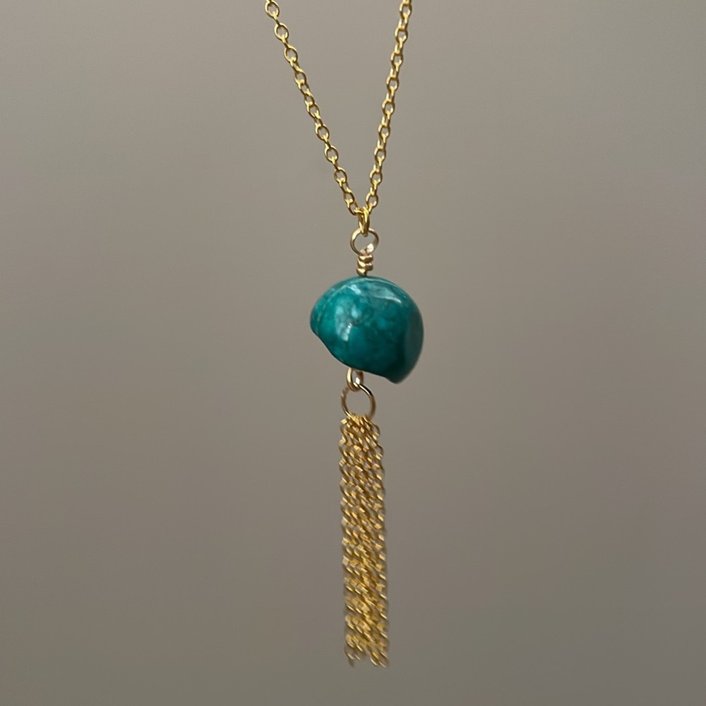 Blue dangle chain necklace